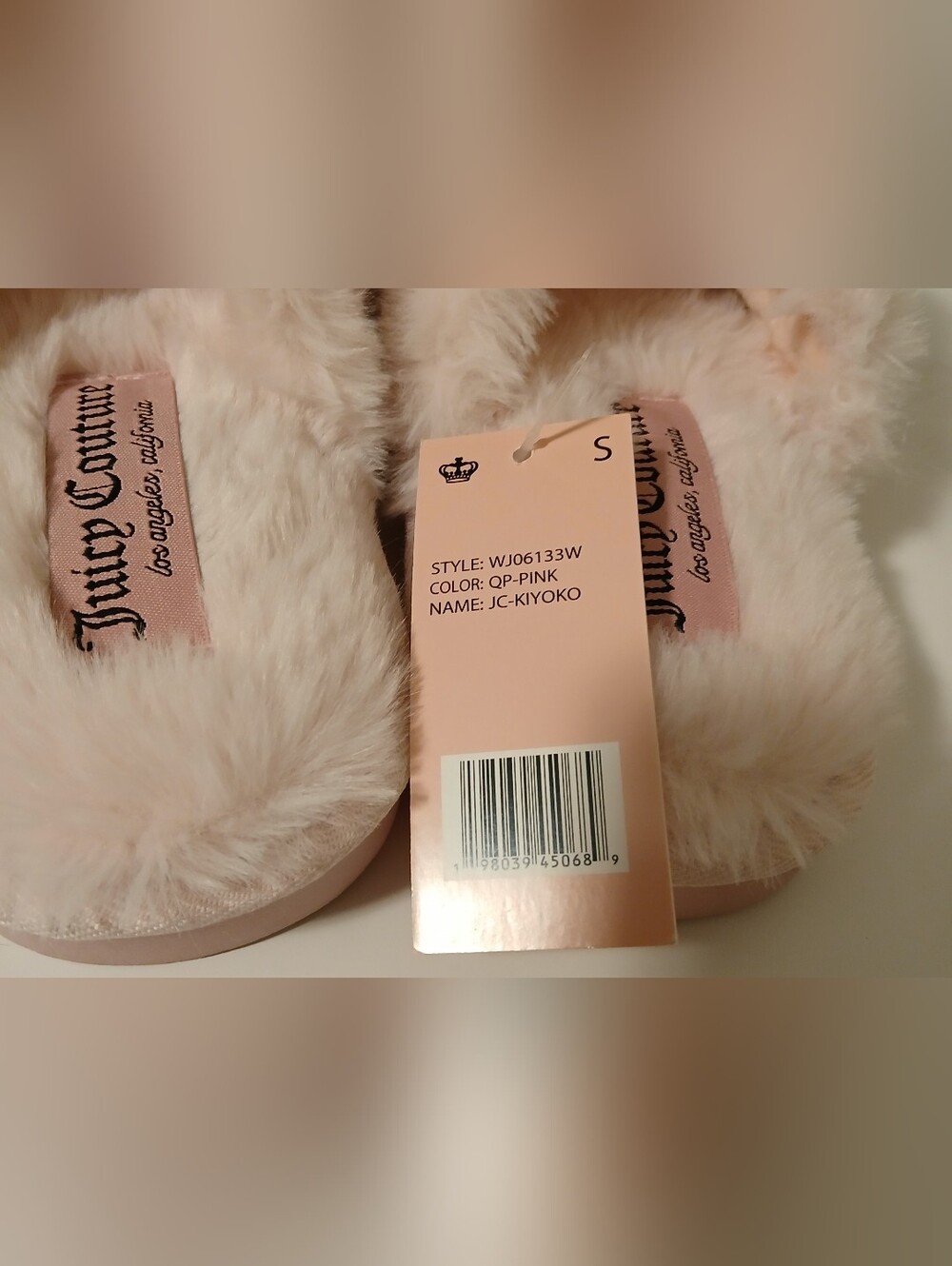 NWT Juicy Couture Pink Slip On Fuzzy Slippers - Picture 8 of 12